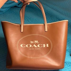 Coach tote. Nude two tone